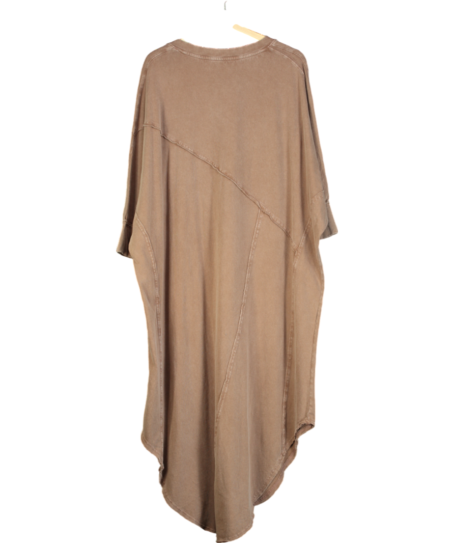 Free People Brown Cotton Maxi Dress UK XS