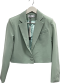 Club L Green Cropped Single Button Blazer UK 8