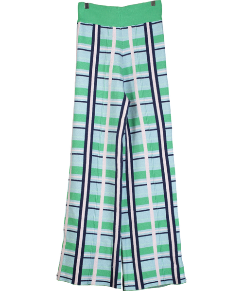 Paper London Multicoloured Checked Wool Knit Trousers UK M