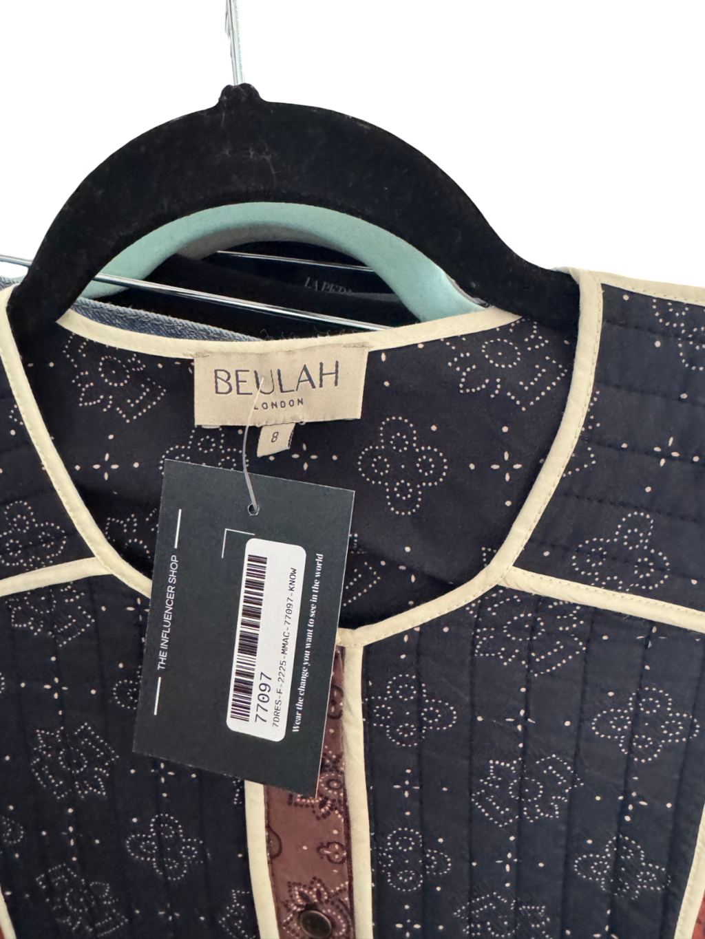 Beulah London Multicoloured Quilted Panel Long Sleeve Floral Midi Dress UK 8