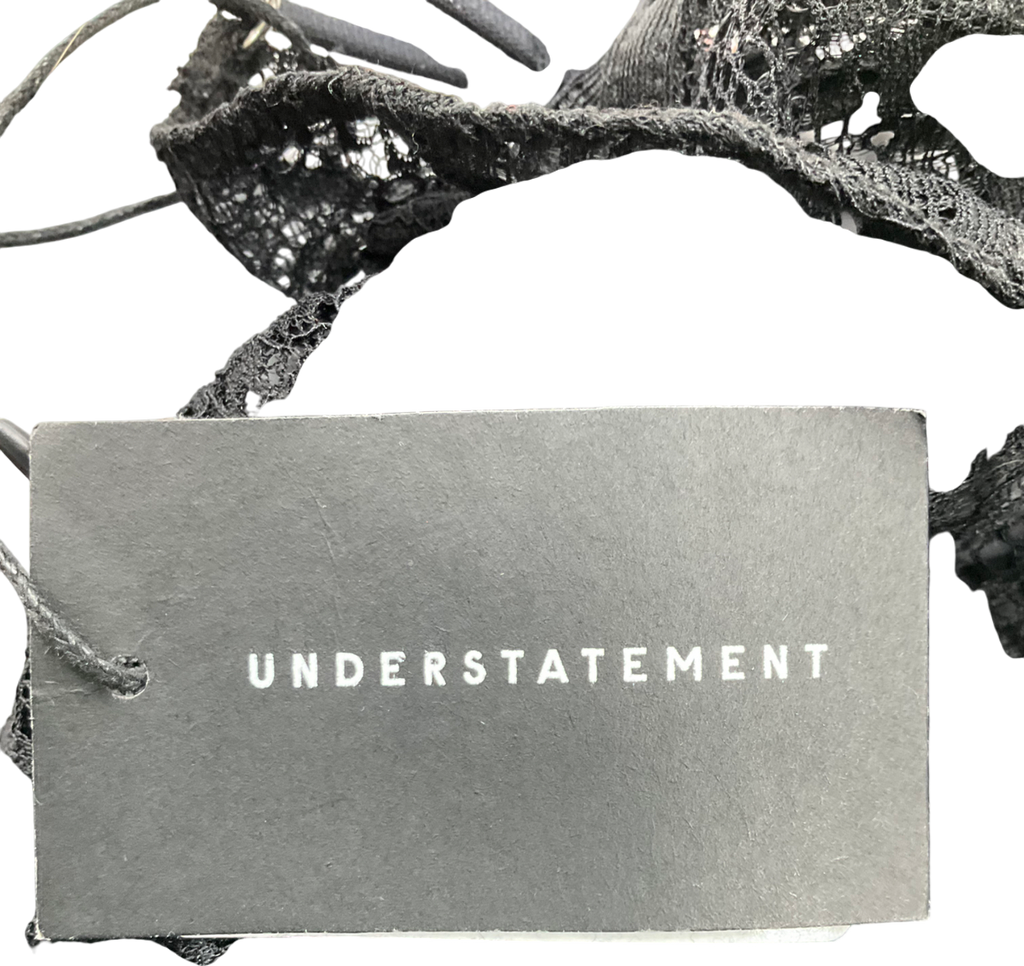 Understatement Black Lace Racerback Triangle Bralette UK M