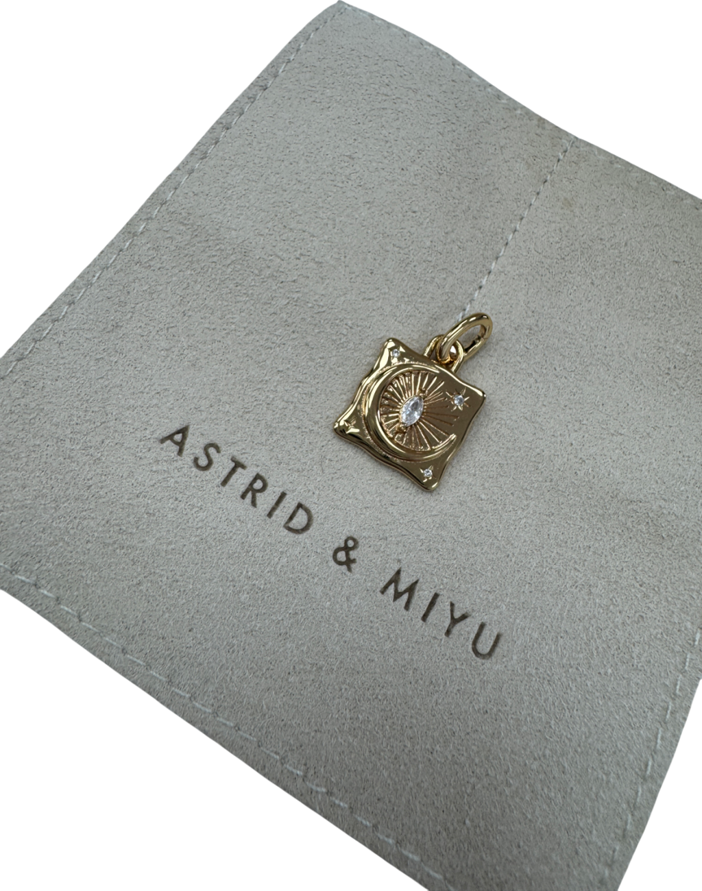 Astrid & Miyu Yellow 18k Gold Plated Silver Crystal Charm