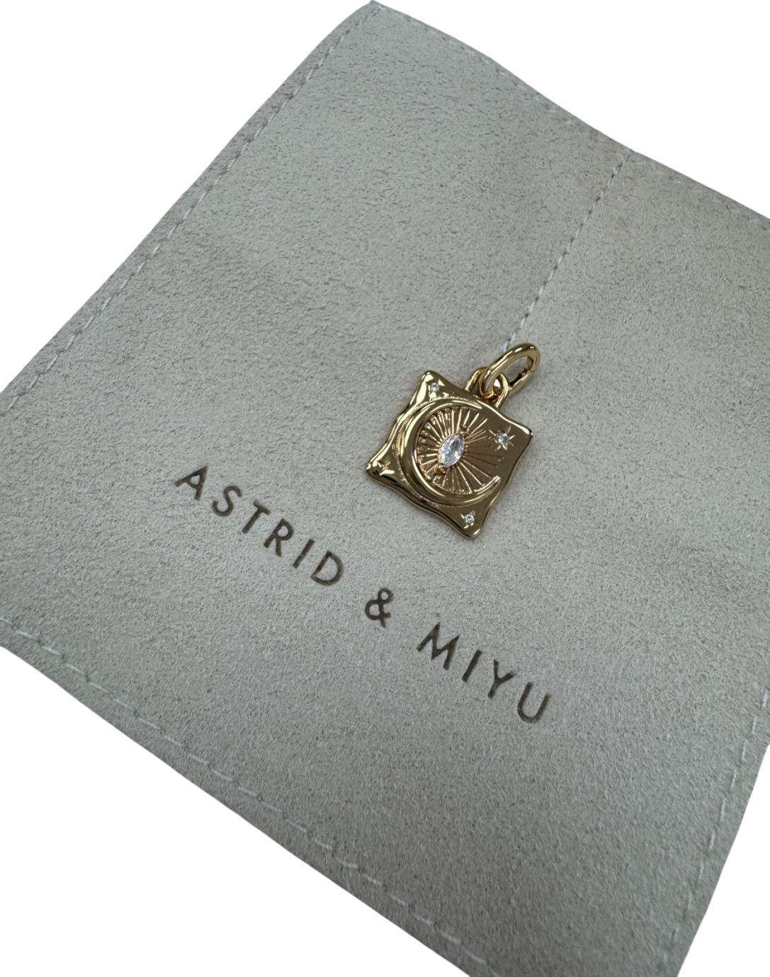 Astrid & Miyu Yellow 18k Gold Plated Silver Crystal Charm
