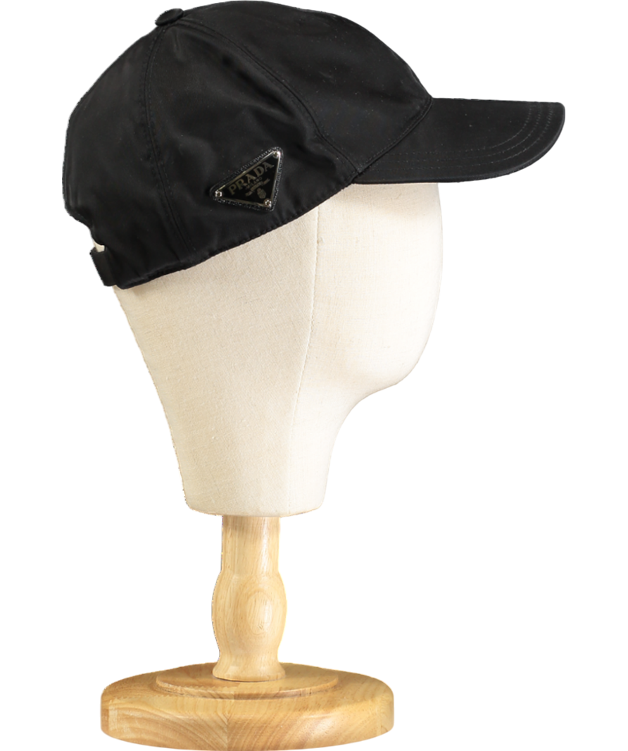 Prada Black Logo Baseball Cap UK M