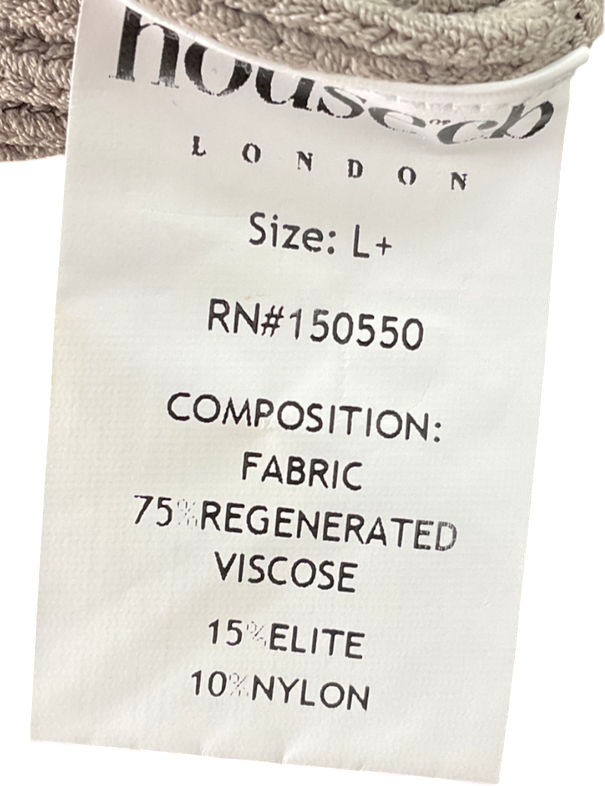 House of CB Grey Taupe Ribbed Knit Bralett UK L