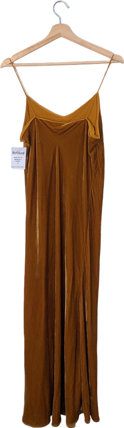 Asceno Burnt Orange Silk Slip Dress Medium