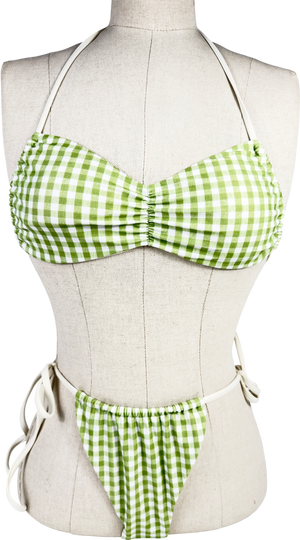 Bertone swim Green Gingham Bikini UK S