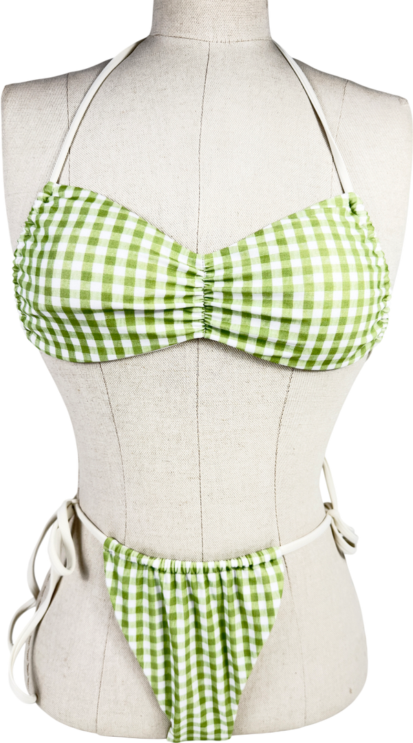 Bertone swim Green Gingham Bikini UK S