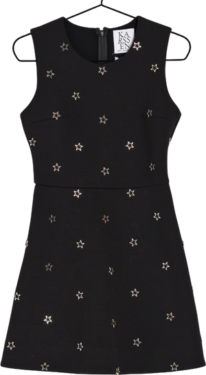 ZOE KARSSEN Black A-line Star Studded Skater Dress UK S