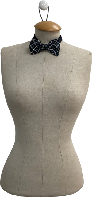 Mrs Bow Tie Blue Checked Bow Tie One Size