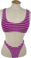 Bound Purple And White Striped Bikini Set One Size