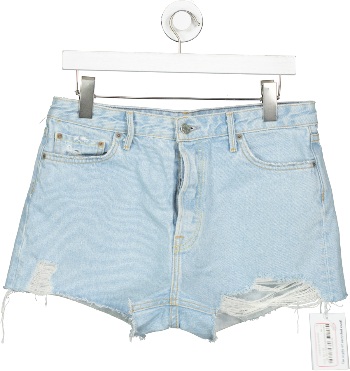 grlfrnd Blue Cindy Button Fly Denim Shorts W29 Reliked