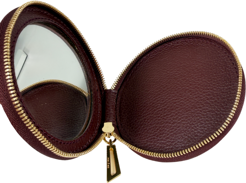 Polene Leather Mirrored Small Case Red One size