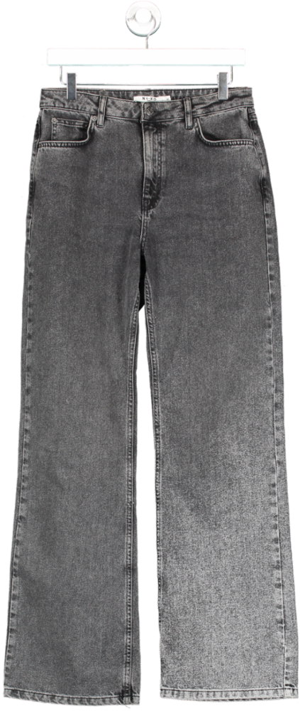 NA-KD Black Relaxed Full Length Jeans UK 12