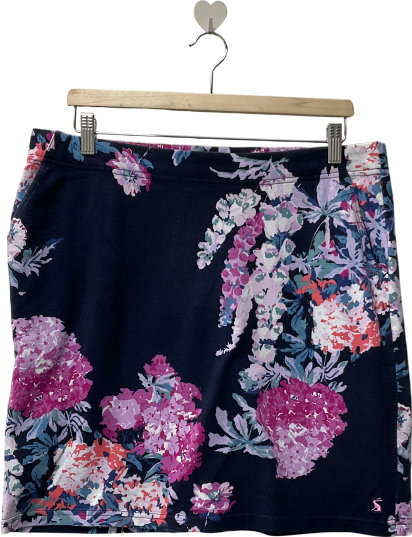 joules Blue Portia Print Jersey Skirt UK 16