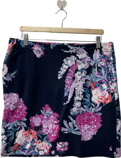 joules Blue Portia Print Jersey Skirt UK 16