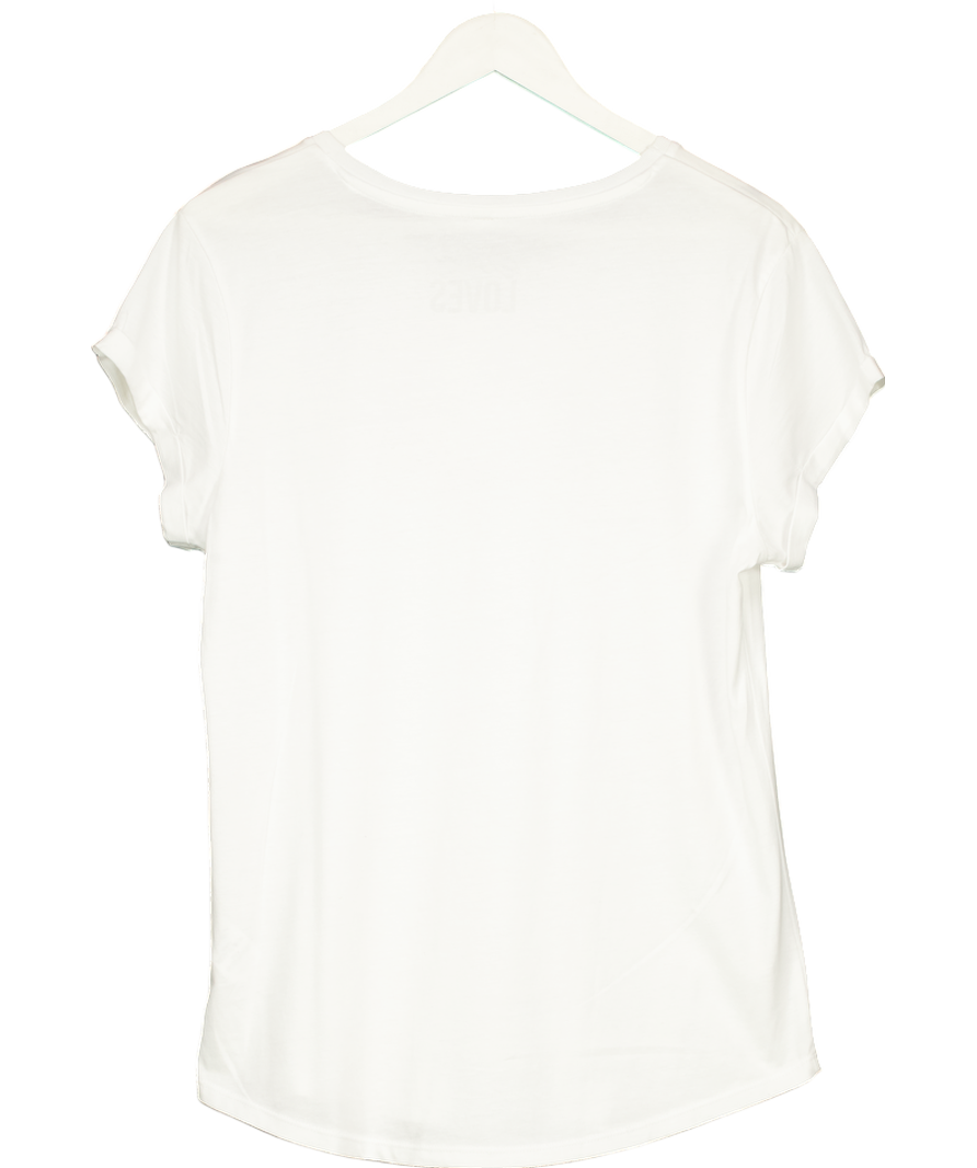 Eleven Loves White Au Contraire Paris 100% Cotton T-shirt UK L