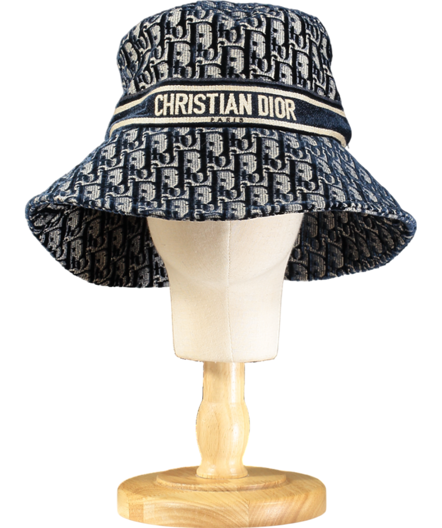 Christian Dior Blue D-bobby Dior Oblique Small Brim Bucket Hat