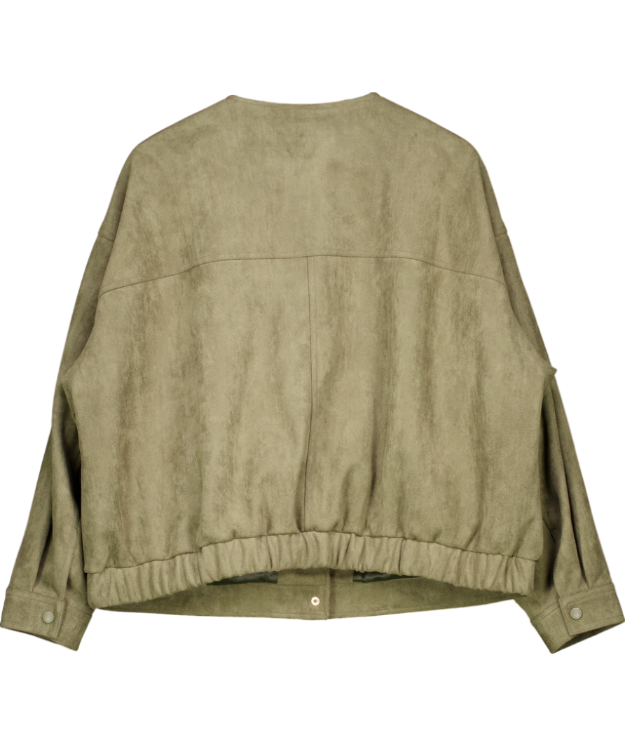 Next Green Suedette Bomber Jacket UK XL