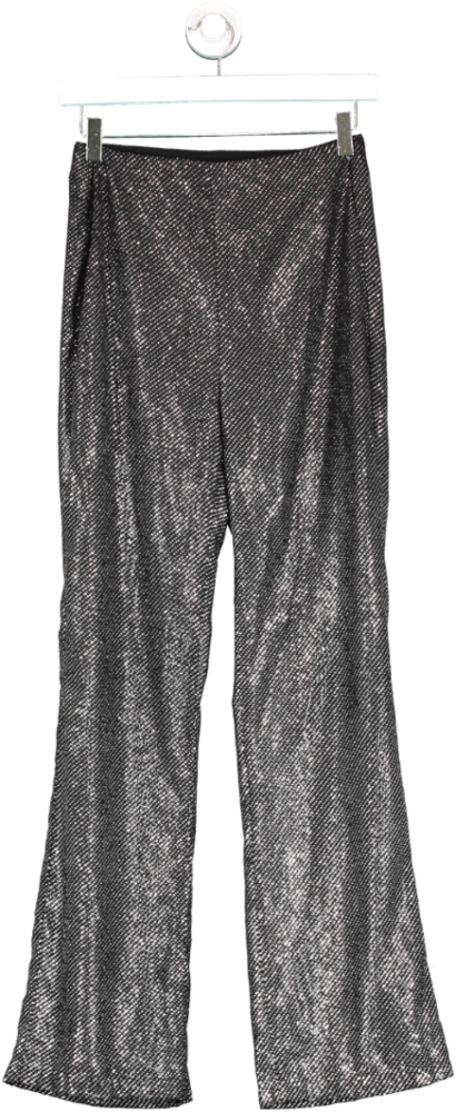 ZARA Black Semi Sheer Polka Dot Trousers UK S