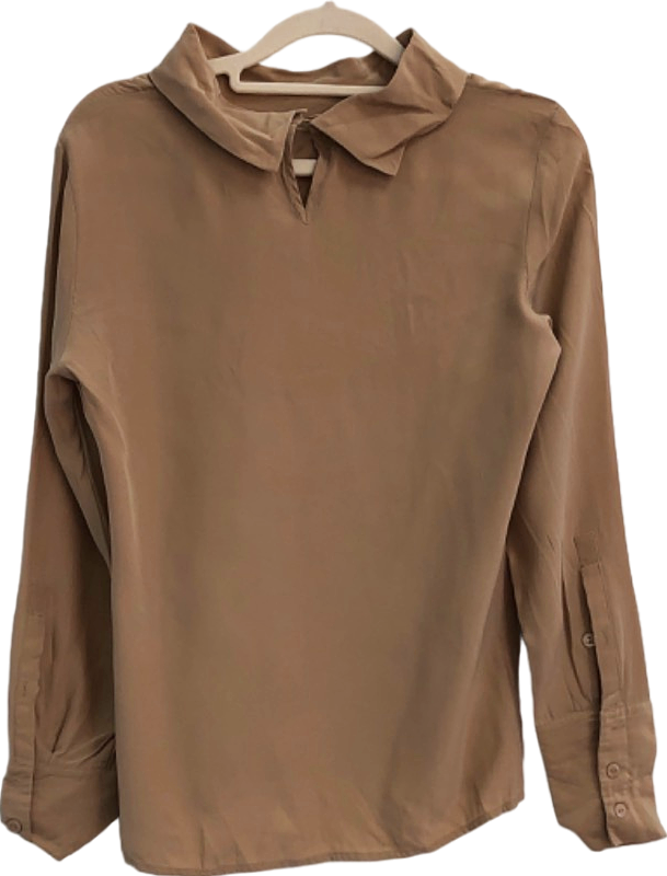 Adolfo Dominguez Beige Long Sleeve Blouse UK 8