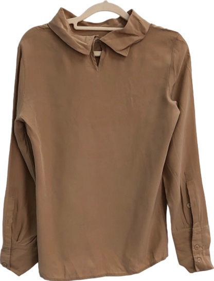 Adolfo Dominguez Beige Long Sleeve Blouse UK 8