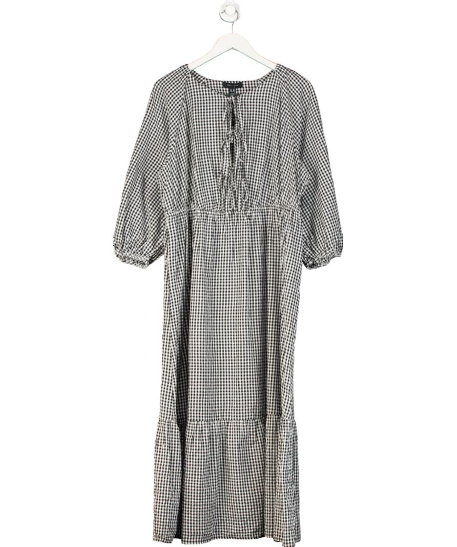 New Look Black Gingham Maxi Dress UK 18