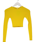 Liu Jo Milano Yellow Ribbed Long Sleeve Top UK XS