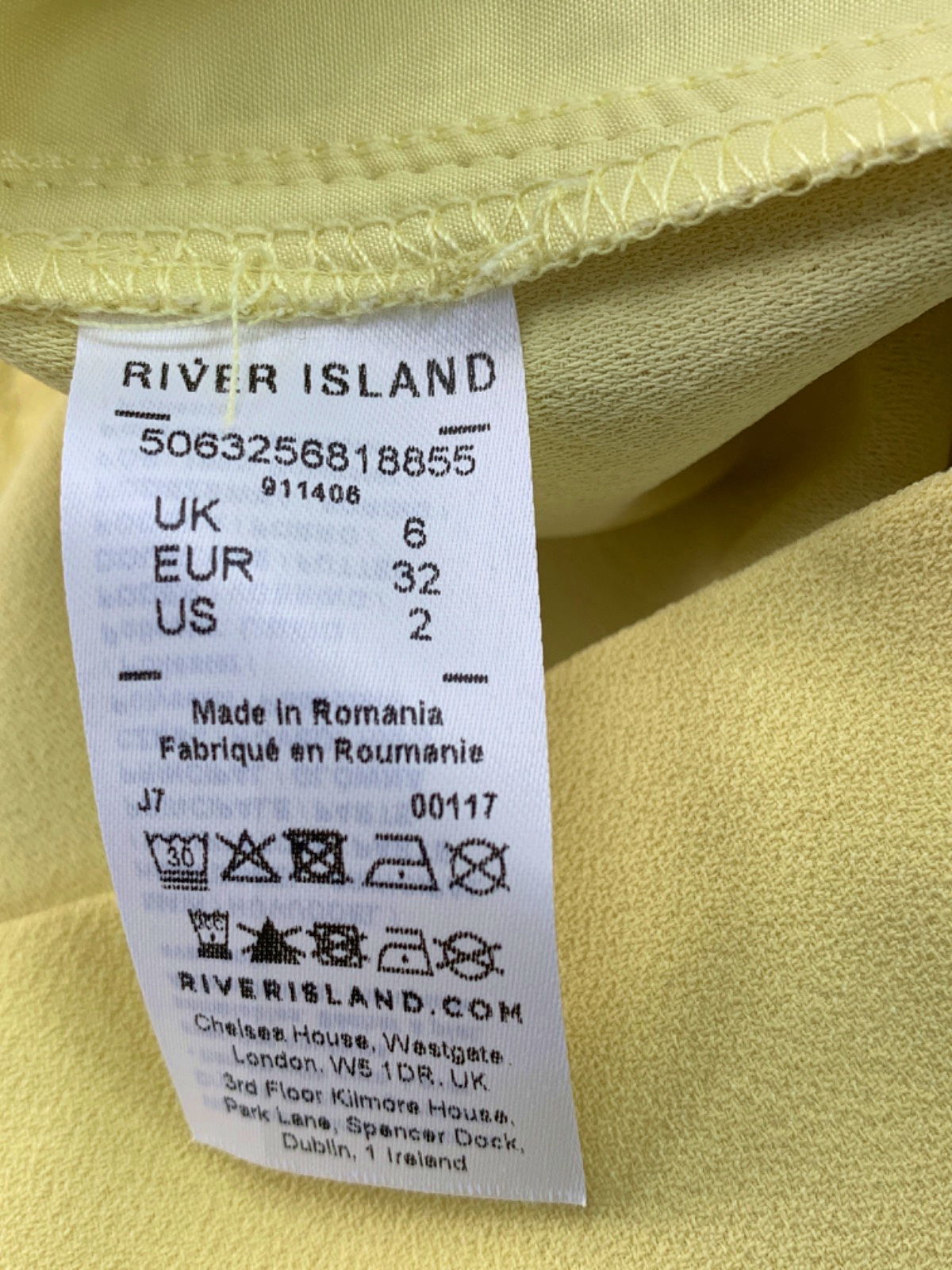 River Island Yellow Light SMA Trousers UK 6