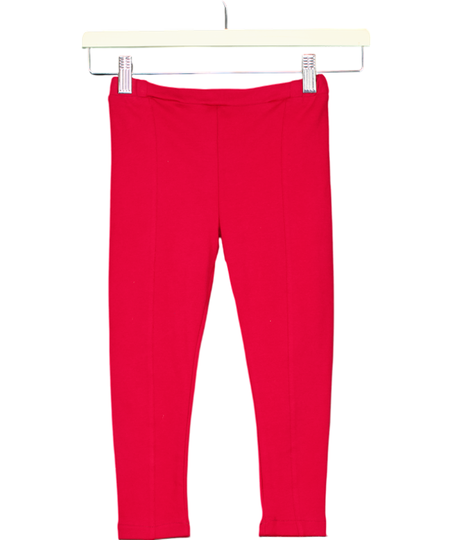 Patachou Red 100% Cotton Leggings 4 Years