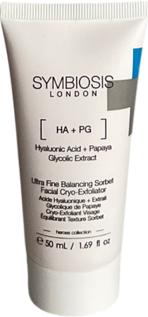 symbiosis london Hyaluronic Acid + Papaya Glycolic Extract Ultra Fine Balancing Sorbet Facial Cryo-exfoliater 50ml