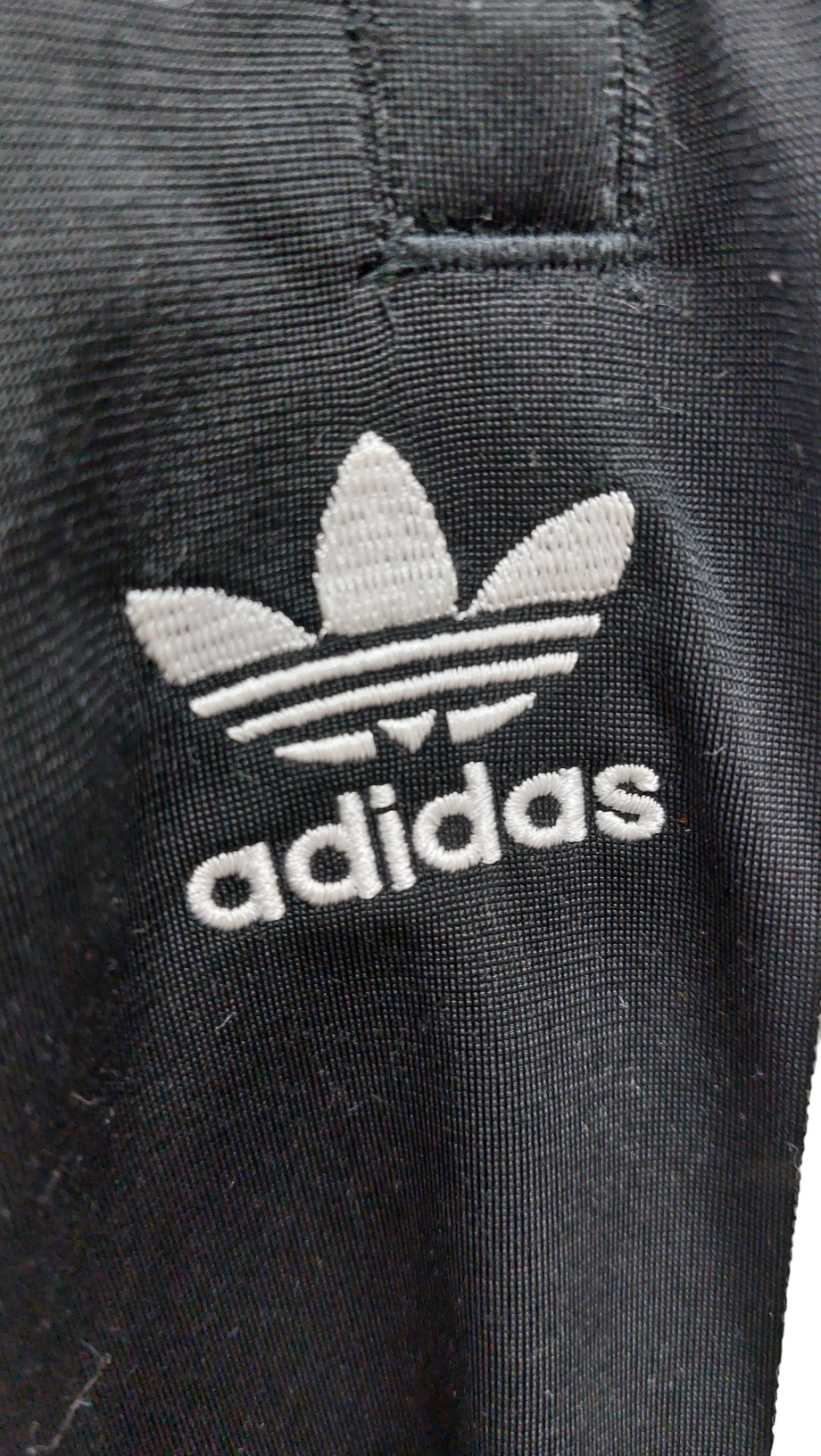 adidas Black Three Stripe Joggers UK L