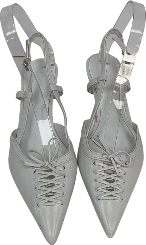 H&M White Lacing Detail Slingbacks UK 3 EU 36 👠