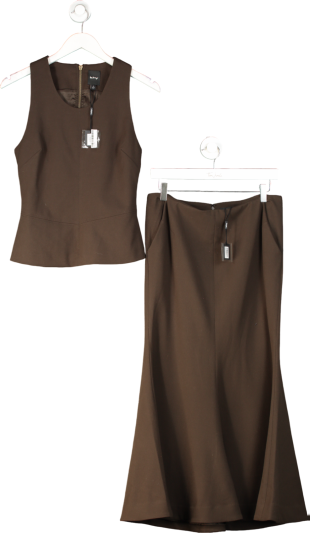 Khy Brown Tailored Tank Top And Long Skirt UK S