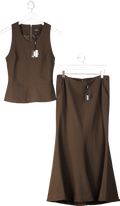 Khy Brown Tailored Tank Top And Long Skirt UK S