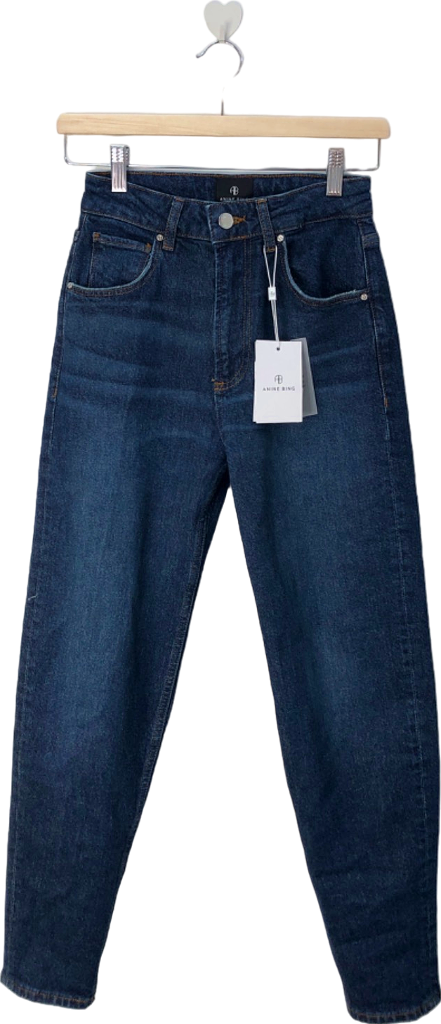 Anine Bing Dark Blue High-Waisted Jeans  Size UK 6