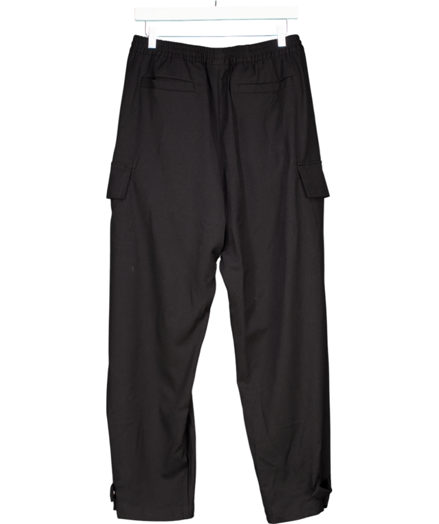 The Couture Club Black Pleated Wide Leg Trousers UK S