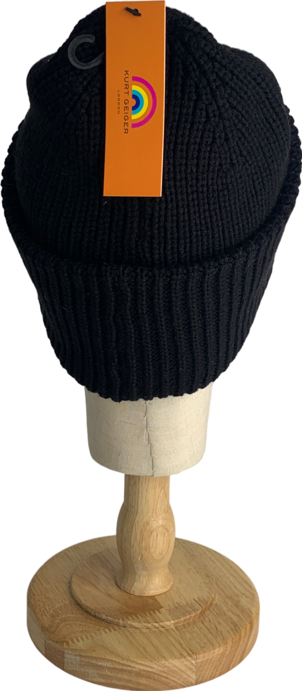 Kurt Geiger Black Belgravia Bow Beanie One Size