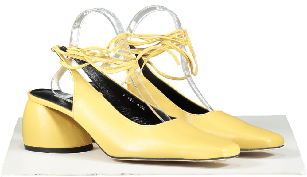 Yuul Yie Yellow Alexia Lace-up Sling-backs UK 7.5 EU 40.5 👠