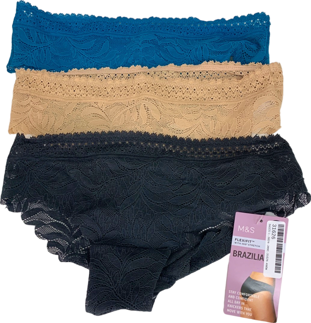 M&S Mixed Colours Flexifit Brasilia Knickers UK 8