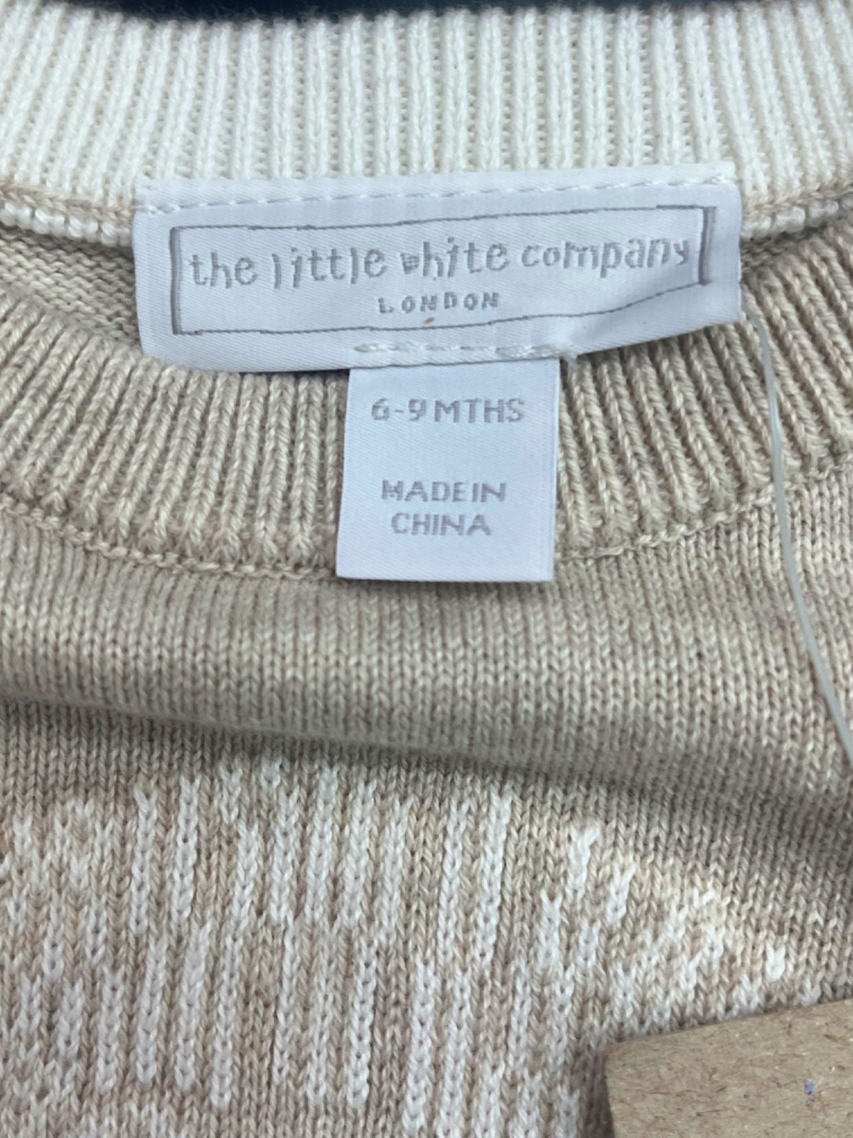 The Little White Company Organic Cotton Lion Face Jumper 6-9 Months