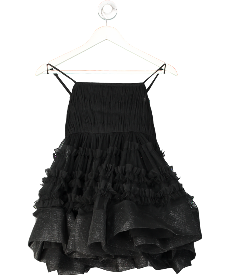 Lace & Beads Black Bethan Structured Tulle Mini Dress UK 6