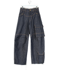 DarkPark Blue High Waist Cargo Jean W26