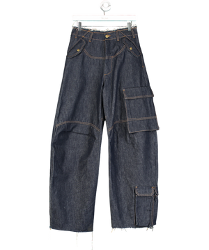 DarkPark Blue High Waist Cargo Jean W26