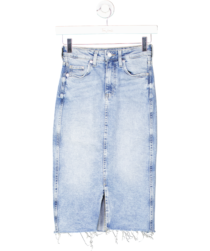 H&M Blue Denim Pencil Skirt UK 6