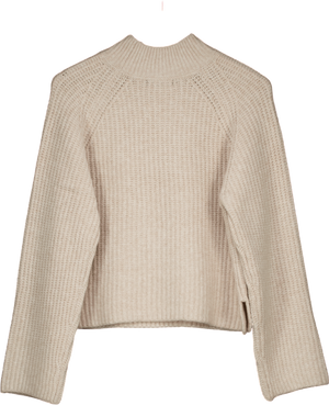 NEW LOOK  Ivory Knitted Turtleneck Soft Knit Jumper With Side Splits UK M