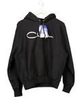 Champion Fleece Hoodie Script Logo Black UK M