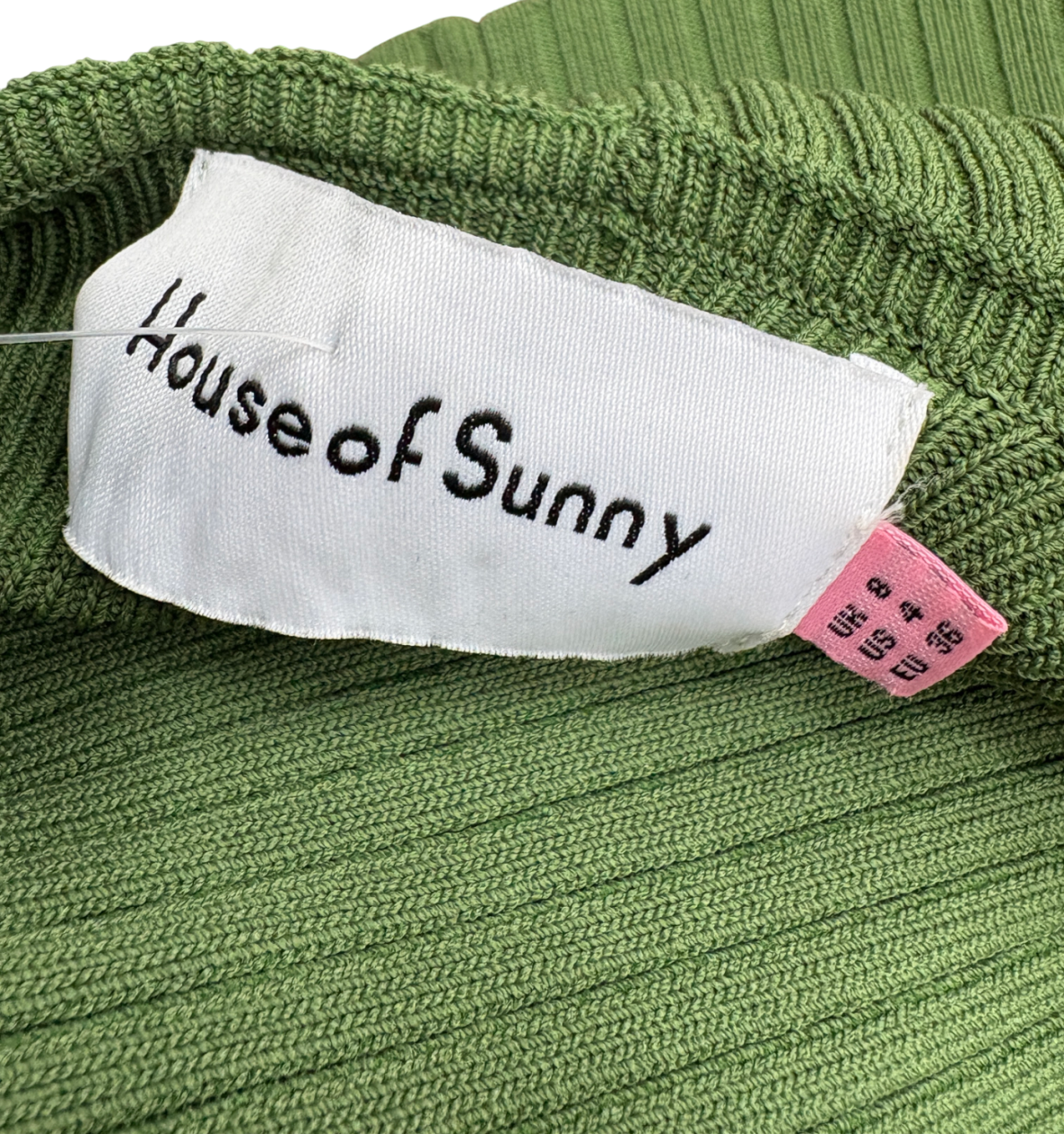 HOUSE OF SUNNY Green One Love Ribbed Top And Hotpants UK 8