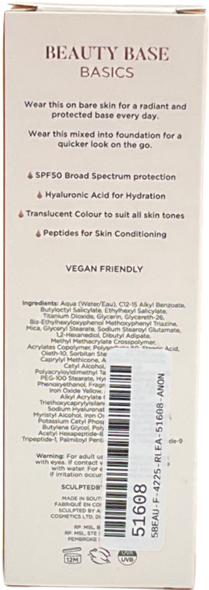 Sculpted by Aimee Beauty Base Protect Spf 50 Primer 50ml