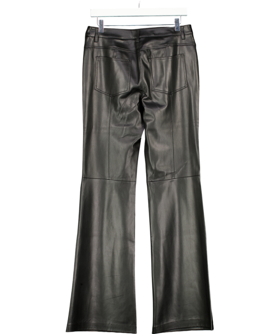 MANGO Black  Faux Leather Flare Trousers UK 12